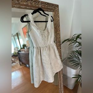 AQUA CREAM FLORAL MINI DRESS